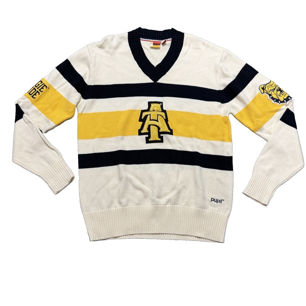 Pupil North Carolina A&T Aggies HBCU Varsity Sweater Men's Size XL Yellow Black